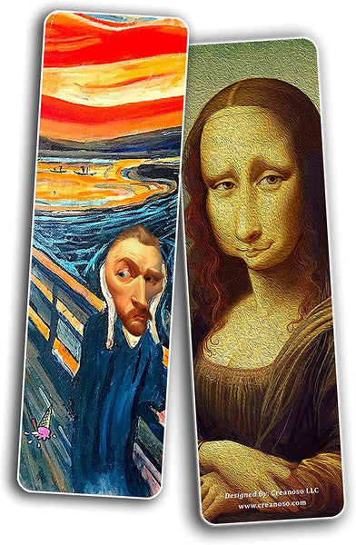Funny Famous Paintings Bookmarks Cards (10-Sets X 6 Cards)