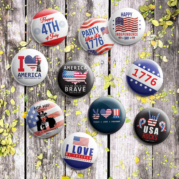 Independence day button pins (1-Set X 10 Buttons)