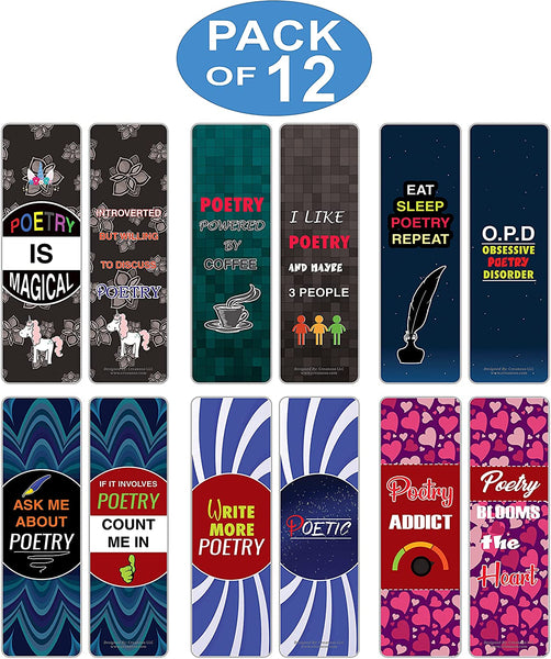 I am a Poet Bookmarks (2-Sets X 6 Cards)