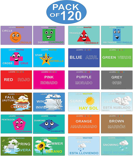 Creanoso Spanish Vocabulary Learning Flash Cards (120-Pack) Ã¢â‚¬â€œ Unique Educational Cards Gift Set Ã¢â‚¬â€œ Great Stocking Stuffers Gift Ã¢â‚¬â€œ Premium Gift Set for Kids, Boys, Girls, Teens Ã¢â‚¬â€œ Spanish Speaking