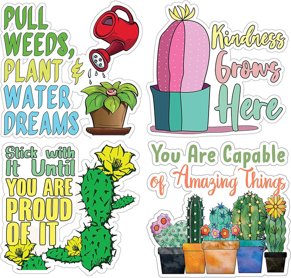 Creanoso Cactus and Succulent Stickers - 12 Stickers (3-Sheets) - Stocking Stuffers Premium Quality Gift Ideas for Children, Teens, & Adults - Corporate Giveaways & Party Favors