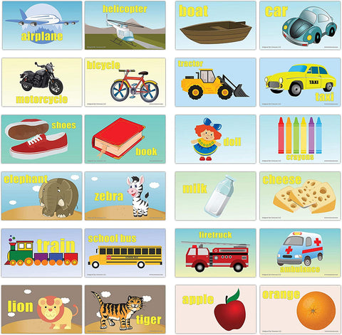 Creanoso Basic Object Identification Flashcards for Toddler (60-Pack) â€“ Mini Educational Information Cards Set â€“ Unique Gift Set for Boys, Girls - Assorted Learning Educational Pack