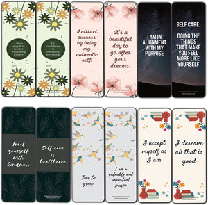 Creanoso Self-Love and Care Bookmarks Series 1 (5-Sets X 6 Cards) â€“ Daily Inspirational Card Set â€“ Interesting Book Page Clippers â€“ Great Gifts for Adults and Teens