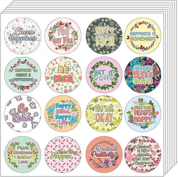 Creanoso Affirmation Stickers - Happiness Kindness Success (10-Sheet) - Stocking Stuffers Premium Quality Gift Ideas for Children, Teens, & Adults - Corporate Giveaways & Party Favors