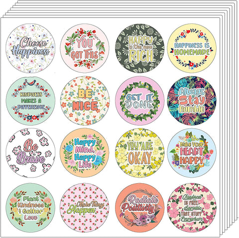 Creanoso Affirmation Stickers - Happiness Kindness Success (10-Sheet) - Stocking Stuffers Premium Quality Gift Ideas for Children, Teens, & Adults - Corporate Giveaways & Party Favors