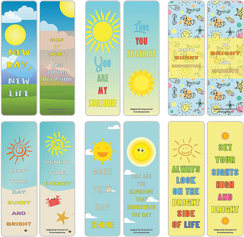Creanoso Reading Readers Sun Bookmarks (60-Pack) ÃƒÂ¢Ã¢â€šÂ¬Ã¢â‚¬Å“ Inspirational Happy Thoughts Sayings Page Markers - Six Assorted Quality Bookmarker Cards Bulk Set ÃƒÂ¢Ã¢â€šÂ¬Ã¢â‚¬Å“ Premium Gift for Men & Women, Teens