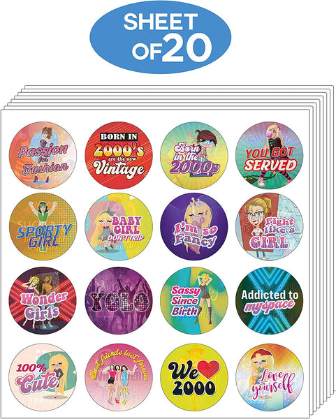 2000's Girl Stickers (20 Sets X 16 Designs)