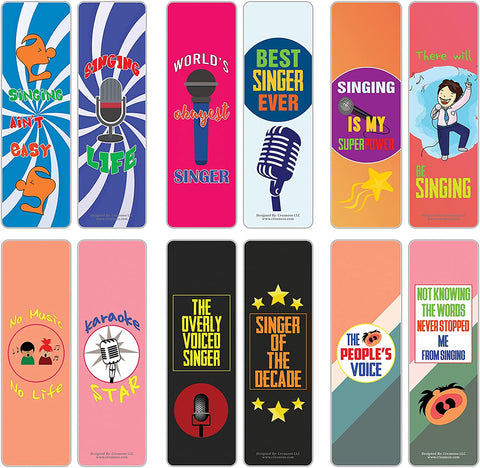 Creanoso I am a Singer Bookmarks (5-Sets X 6 Cards) â€“ Daily Inspirational Card Set â€“ Interesting Book Page Clippers â€“ Great Gifts for Adults and Teens