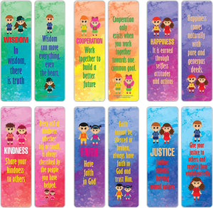 Creanoso Good Values Bookmarks for Kids Series 2 Bulk Pack (60-Pack) â€“ Great Party Favors Card Lot Set â€“ Epic Collection Set Book Page Clippers â€“ Cool Gifts for Children, Boys, Girls â€“ Teacher Rewards