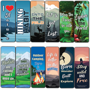 Creanoso Outdoor Expedition Bookmarks (2-Sets X 6 Cards) â€“ Daily Inspirational Card Set â€“ Interesting Book Page Clippers â€“ Great Gifts for Adults and Teens