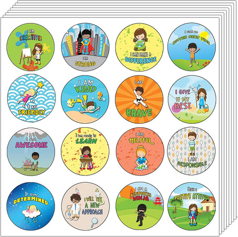 Creanoso Motivational Stickers for Kids - Positive Encouragement (10-Sheet) - Assorted Designs for Children - Classroom Reward Incentives for Students - Stocking Stuffers & Party Favors