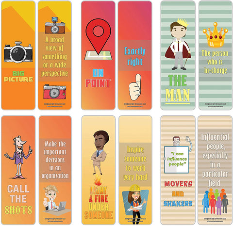 Creanoso Business Idioms Bookmarks - Leadership (30-Pack) Ã¢â‚¬â€œ Stocking Stuffers Gift Ideas for Managers, Executives, Businessman - Employees Incentives Rewards - Corporate Giveaways Ã¢â‚¬â€œ Page Clippers