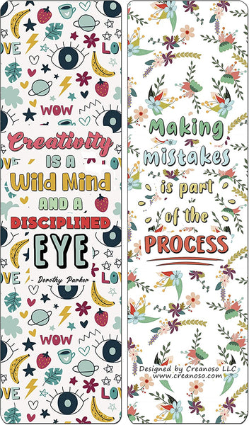 Creanoso Creativity Quotes Bookmarks (30-Pack) - Classroom Reward Incentives for Students and Children - Stocking Stuffers Party Favors & Giveaways for Teens & Adults