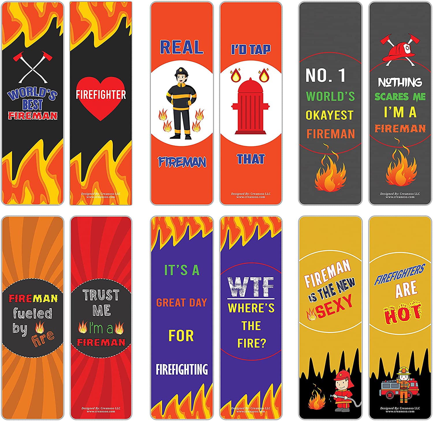 I am a Firefighter Pinback Bookmarks (5-sets X 6 Cards)