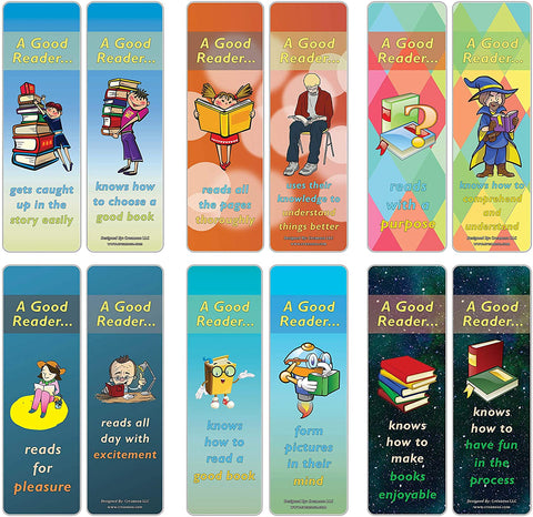 Creanoso Inspiring Good Reading Rewaders Bookmarks (60-Pack) ÃƒÂ¢Ã¢â€šÂ¬Ã¢â‚¬Å“ Six Assorted Quality Bookmarker Cards Bulk Set ÃƒÂ¢Ã¢â€šÂ¬Ã¢â‚¬Å“ Premium Gift for Men & Women, Teens, Boys Girls ÃƒÂ¢Ã¢â€šÂ¬Ã¢â‚¬Å“ Business Giveaways ÃƒÂ¢Ã¢â€šÂ¬Ã¢â‚¬Å“ Page