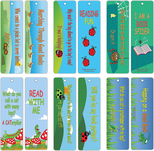 Creanoso Bug Jokes Funny Bookmarks (30-Pack) Ã¢â‚¬â€œ Stocking Stuffers Gifts for Boys Girls, Teens Ã¢â‚¬â€œ Epic Collection Page Clippers - Premium Quality Card Stock Ã¢â‚¬â€œ DIY Kit Ã¢â‚¬â€œ Teacher Gifts Ã¢â‚¬â€œ Party Favors