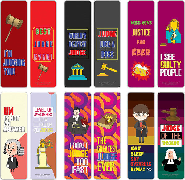 Creanoso I am a Judge Bookmarks (10-Sets X 6 Cards) â€“ Daily Inspirational Card Set â€“ Interesting Book Page Clippers â€“ Great Gifts for Adults and Teens