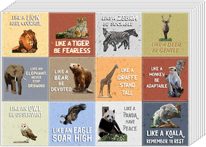 Creanoso Wild Animals Inspiring Sayings Stickers (20-Sheet) â€“ Awesome Stocking Stuffers Gifts for Men & Women, Teens, Boys, Girls â€“ Wall Art Decal DÃ©cor Bulk Set â€“ Unique Safari Adventure Giveaways