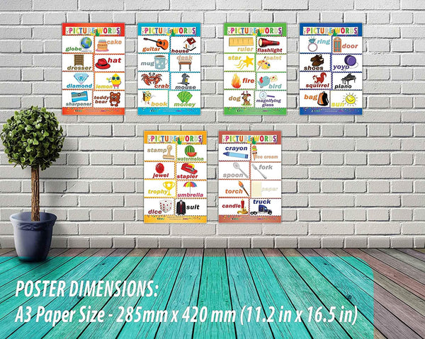 Picture Words Learning Posters (24-Pack)