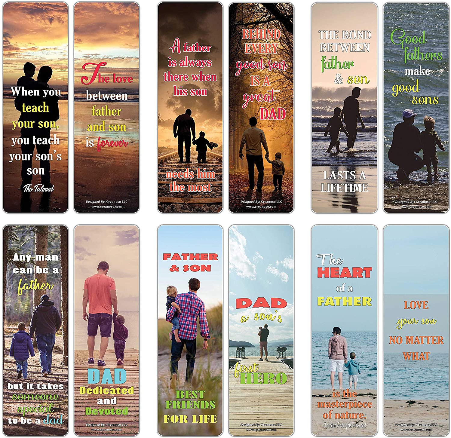 Dad Gifts - Father and Son Quotes Bookmarks (60-Pack) ÃƒÂ¢Ã¢â€šÂ¬Ã¢â‚¬Å“ Premium Gift Bookmarks Gift Ideas for Father and Son ÃƒÂ¢Ã¢â€šÂ¬Ã¢â‚¬Å“ Unique Father Gifts