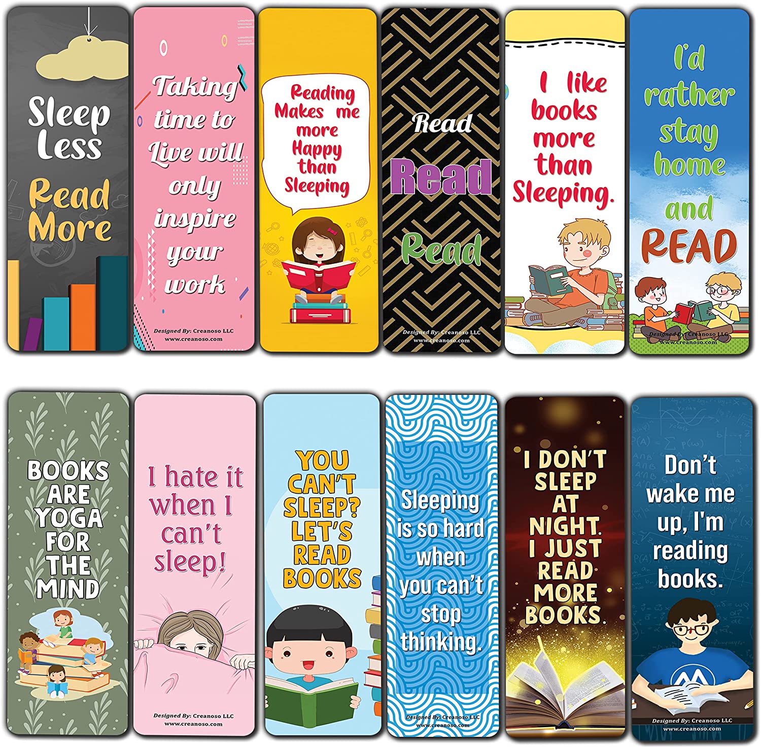 Read More Sleep less Bookmark (2-sets X 6 Cards)