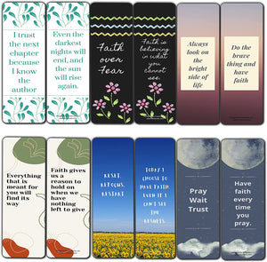 Creanoso Keep the Faith Bookmarks (10-Sets X 6 Cards) â€“ Daily Inspirational Card Set â€“ Interesting Book Page Clippers â€“ Great Gifts for Adults and Teens