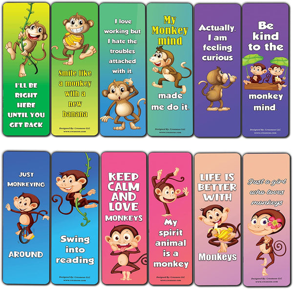 Mischievous Monkey Bookmarks (10-Sets X 6 Cards)