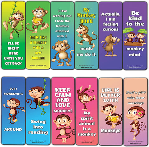 Mischievous Monkey Bookmarks (10-Sets X 6 Cards)