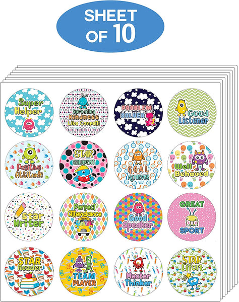 Creanoso Celebrate Learning Stickers (10-Sheet) - Assorted Designs for Children - Classroom Reward Incentives for Students - Stocking Stuffers Party Favors & Giveaways for Teens & Adults