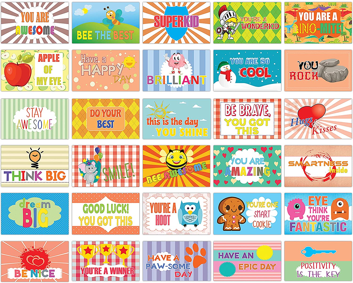 Superhero School Lunch Box Notes (30-Cards x 4 Set)
