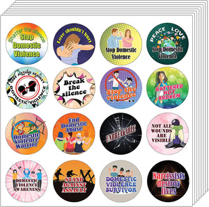 Domestic Violence Stickers (5 Sets X 16 Designs)