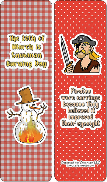 Creanoso Funny Facts Bookmarks - Series 2 (30-Pack) - Classroom Reward Incentives for Students and Children - Stocking Stuffers Party Favors & Giveaways for Teens & Adults
