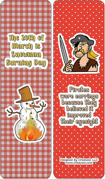 Creanoso Funny Facts Bookmarks - Series 2 - Stocking Stuffers Premium Quality Gift Ideas - DIY Kit