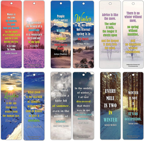 Creanoso Winter Reading Inspirational Quotes Bookmarks (60-Pack) ÃƒÂ¢Ã¢â€šÂ¬Ã¢â‚¬Å“ Six Assorted Quality Bookmarks Bulk Set ÃƒÂ¢Ã¢â€šÂ¬Ã¢â‚¬Å“ Premium Gift for Bookworms ÃƒÂ¢Ã¢â€šÂ¬Ã¢â‚¬Å“ Awesome Bookmarks