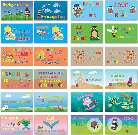 Creanoso Never Stop Learning Flashcards Book Reading Cards for Kids (120-Pack) â€“ Unique Gift Set â€“ Great Stocking Stuffers Gift for Boys & Girls â€“ Classroom Rewards â€“ Inspirational Learning Cards