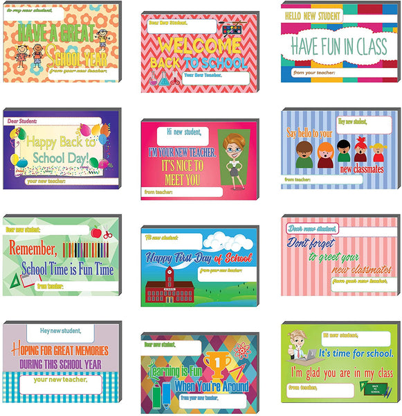 Creanoso Appreciate School Day Positive Postcards (60-Pack) â€“ Unique Inspirational Note Card Bulks Assorted Pack â€“ Cool Giveaways for Teachers to Students â€“ Back to School Days Greeting Cards