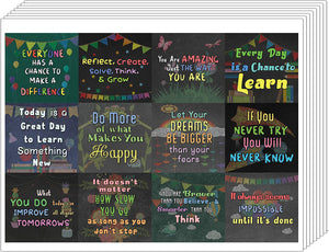 Creanoso Colorful Motivational Positive Encouragement Stickers (10-Sheet) â€“ Total 120 pcs (10 X 12pcs) Individual Small Size 2.1 x 2. Inches , Unique Designs DIY Decoration Art Decal for Children