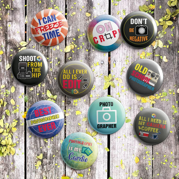 I am a Photographer Pinback Buttons (1-Set X 10 Buttons)