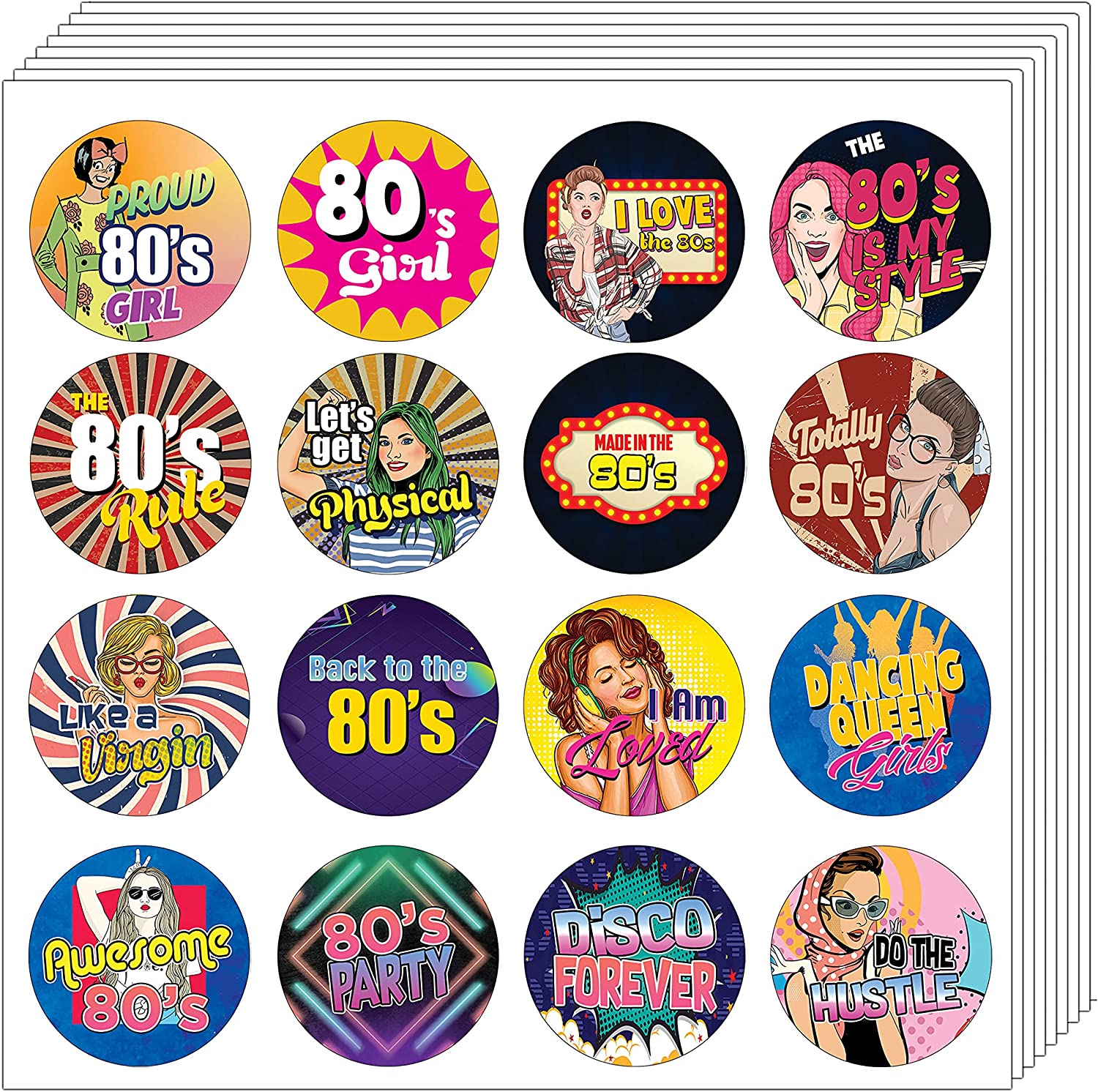 80's Girl Stickers (10 Sets X 16 Designs)