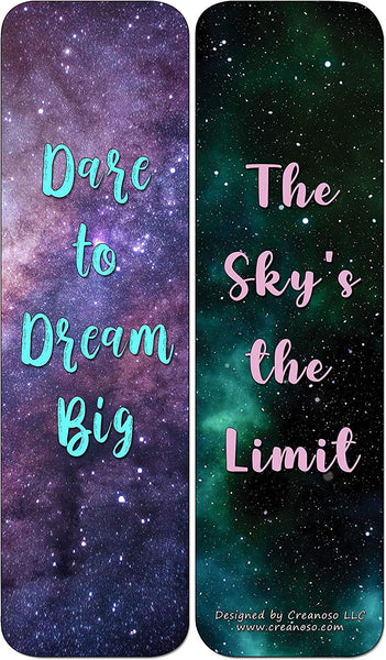 Creanoso Galaxy Motivational Bookmarks Cards Series 3 (60-Pack) - Premium Quality Gift Ideas for Children, Teens, & Adults for All Occasions - Stocking Stuffers Party Favor & Giveaways