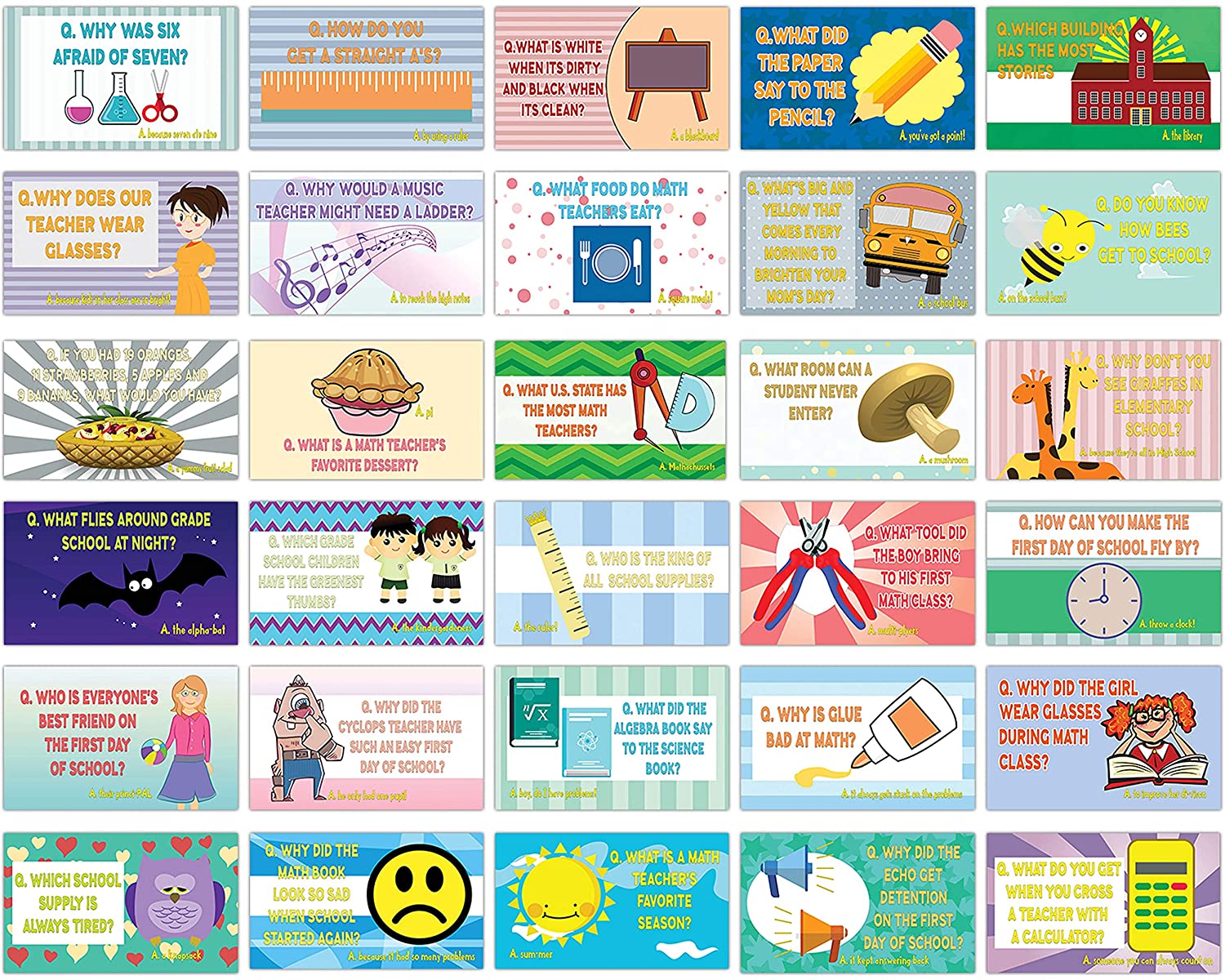 Creanoso Funny and Hilarious Back to School Lunchbox Note Cards (120-Pack) â€“ Funny Jokes Flashcards for Kids â€“ Teachers Gifts - Great Stocking Stuffers Gift for Children, Boys & Girls