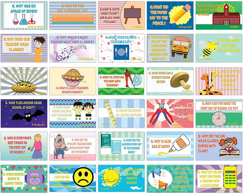 Creanoso Back to School Lunch Box Flashcards for Kids (60-Pack) â€“ Hilarious and Funny Note Cards for Children â€“ Unique Gift Set for Boys, Girls â€“ Silly Jokes Cards â€“ School Rewards