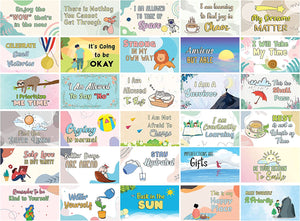 Self Care and Self Affirmation Writable Message Card / Lunch Box Cards (1 Set X 30 Designs)