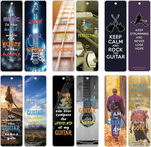 Creanoso Inspiring Inspirational Quotes Guitar Bookmarkers for Guitar Players (30-Pack) Ã¢â‚¬â€œ Motivational Guitar Sayings Ã¢â‚¬â€œ Stocking Stuffers Gift for Musicians, Bass Players, Guitar Lovers