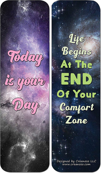 Creanoso Galaxy Motivational Bookmarks Cards Series 3 (60-Pack) - Premium Quality Gift Ideas for Children, Teens, & Adults for All Occasions - Stocking Stuffers Party Favor & Giveaways