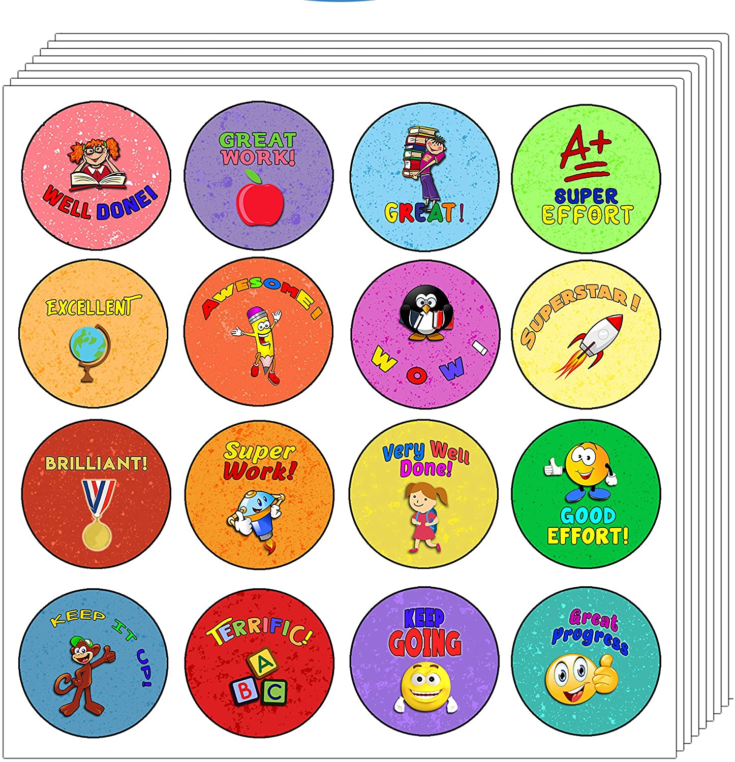 Creanoso Teacher Reward Motivational Stickers (10-Sheet) - School Clas
