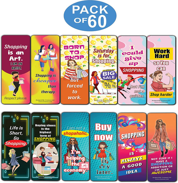 Funny Shopaholic Quotes Bookmarks (10-Sets X 6 Cards)