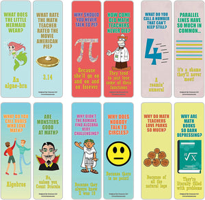 Creanoso Funny Jokes Puns Math Bookmarks (30-Pack) Ã¢â‚¬â€œ Stocking Stuffers Gift for Math Teachers, Students, Men & Women, Teens, Professionals Ã¢â‚¬â€œ Math Class Rewards Ã¢â‚¬â€œ Teaching Incentives Ã¢â‚¬â€œ Book Clip