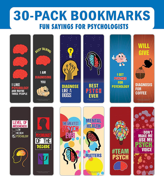 Creanoso I am a Psychologist Bookmarks (5-Sets X 6 Cards) â€“ Daily Inspirational Card Set â€“ Interesting Book Page Clippers â€“ Great Gifts for Adults and Teens