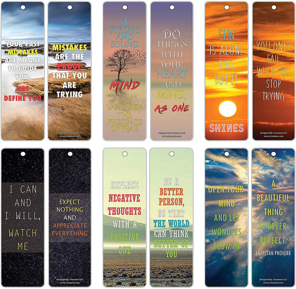 Creanoso Inspirational Mind and Thought Sayings Quotes Bookmarkers (60-Pack) ÃƒÂ¢Ã¢â€šÂ¬Ã¢â‚¬Å“ Deep Reflection Thoughts Bookmarks Card Set ÃƒÂ¢Ã¢â€šÂ¬Ã¢â‚¬Å“ Premium Professional Gifts ÃƒÂ¢Ã¢â€šÂ¬Ã¢â‚¬Å“ Awesome Bookmarks
